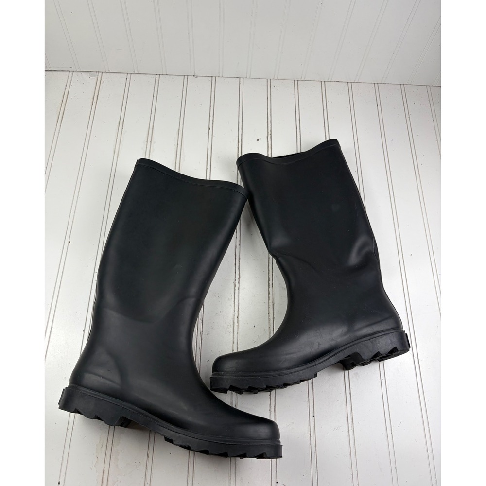 Betsey Johnson Stormm Black Studded Bow Waterproof Rain Boots Women's Size 9M - Picture 3 of 11